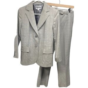 Vintage Pendleton Wool Pantsuit 6 Petite steel blue plaid